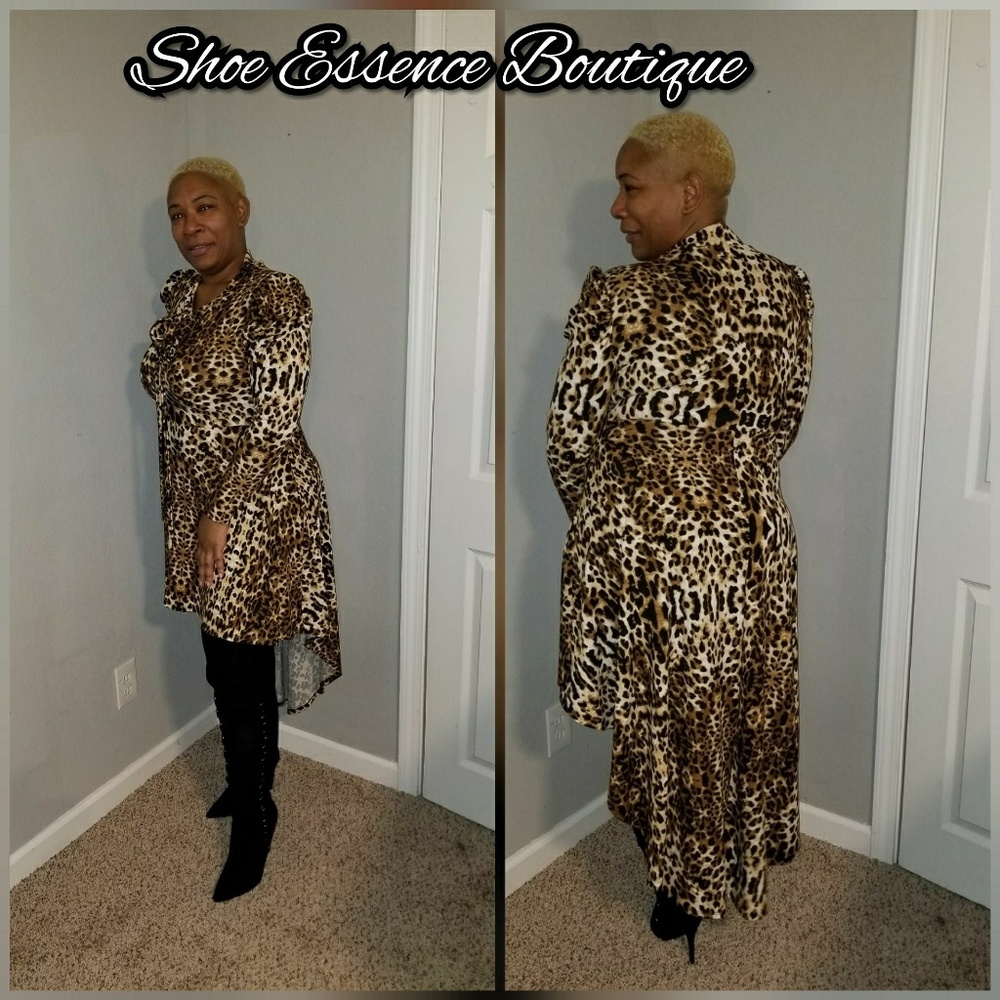 Plus Size Animal Print Hi Low Dress